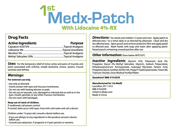 1st Medxpatch With Lidocaine 4%-rx